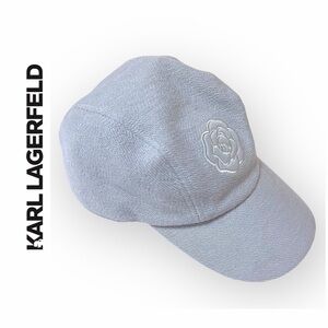 Karl Lagerfeld embroidered terry baseball cap, blue, one size adult